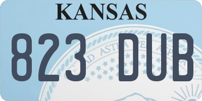 KS license plate 823DUB