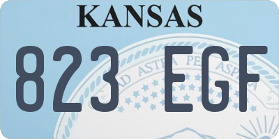 KS license plate 823EGF
