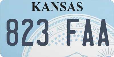 KS license plate 823FAA