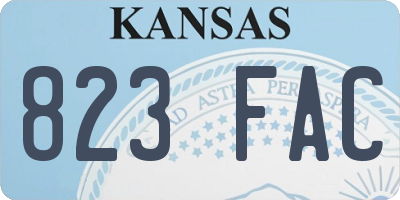 KS license plate 823FAC