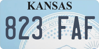 KS license plate 823FAF