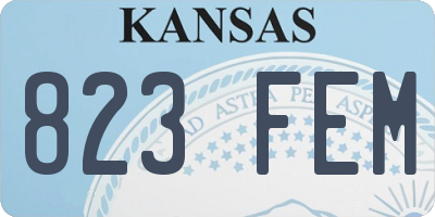 KS license plate 823FEM