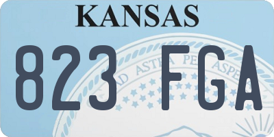 KS license plate 823FGA
