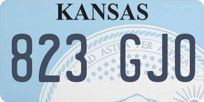 KS license plate 823GJO