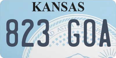 KS license plate 823GOA