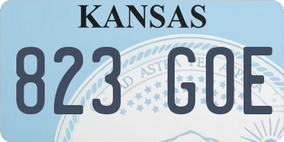KS license plate 823GOE