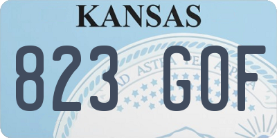KS license plate 823GOF
