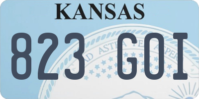 KS license plate 823GOI