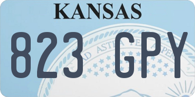 KS license plate 823GPY