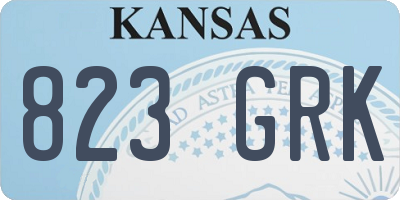KS license plate 823GRK