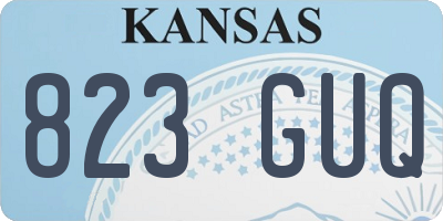 KS license plate 823GUQ