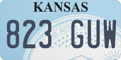 KS license plate 823GUW