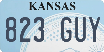 KS license plate 823GUY