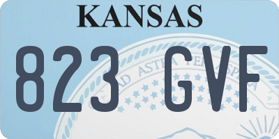 KS license plate 823GVF