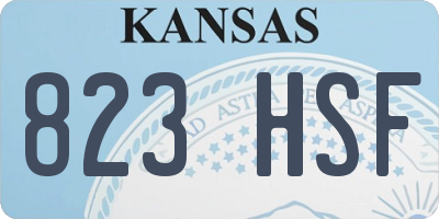 KS license plate 823HSF