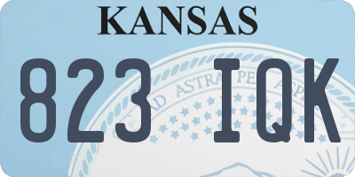 KS license plate 823IQK