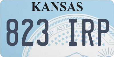 KS license plate 823IRP