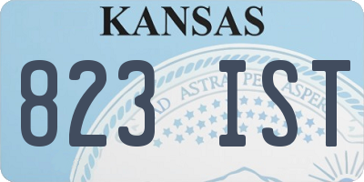KS license plate 823IST
