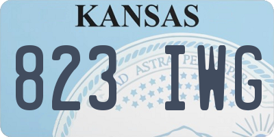 KS license plate 823IWG