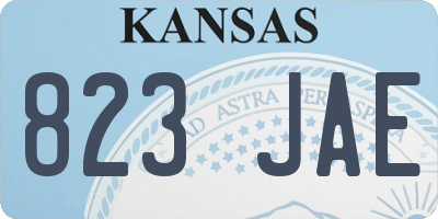 KS license plate 823JAE