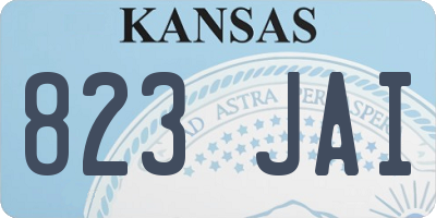 KS license plate 823JAI