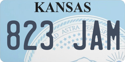 KS license plate 823JAM
