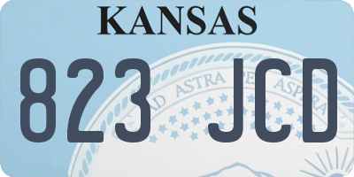 KS license plate 823JCD