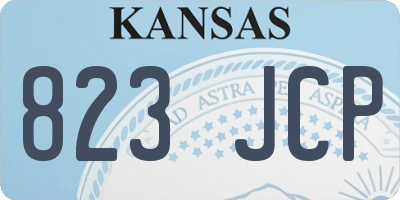 KS license plate 823JCP
