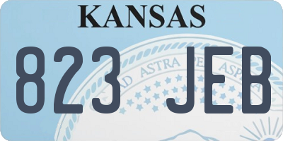KS license plate 823JEB