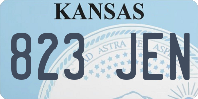 KS license plate 823JEN