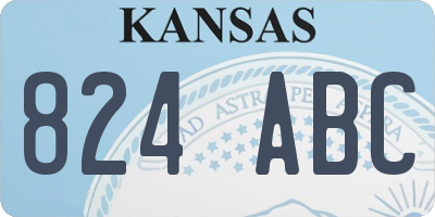 KS license plate 824ABC