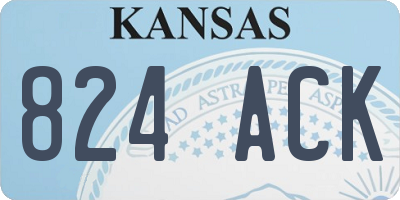 KS license plate 824ACK