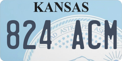 KS license plate 824ACM
