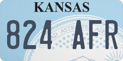 KS license plate 824AFR