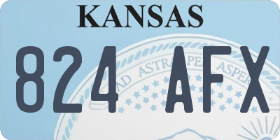 KS license plate 824AFX