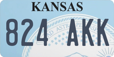 KS license plate 824AKK