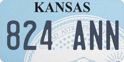 KS license plate 824ANN