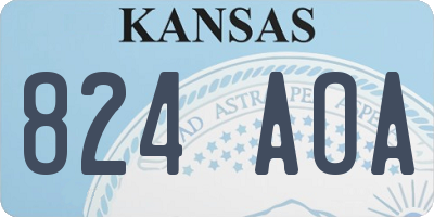 KS license plate 824AOA