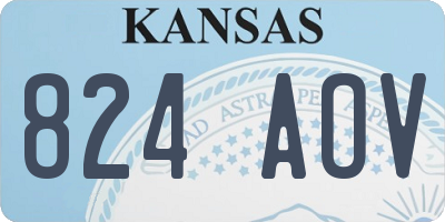 KS license plate 824AOV