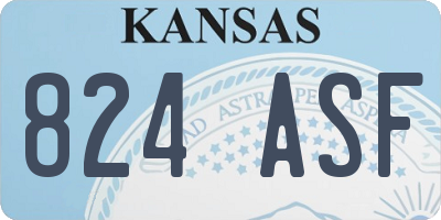 KS license plate 824ASF