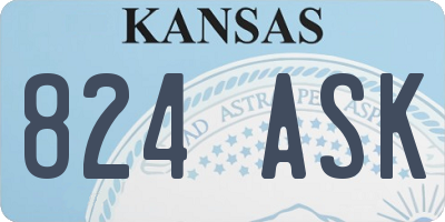 KS license plate 824ASK