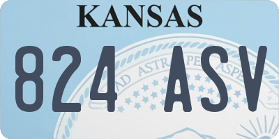 KS license plate 824ASV