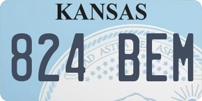 KS license plate 824BEM