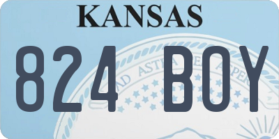 KS license plate 824BOY