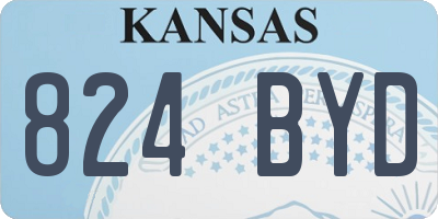 KS license plate 824BYD