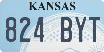 KS license plate 824BYT