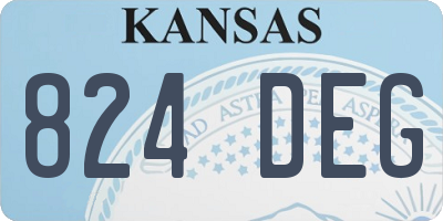 KS license plate 824DEG