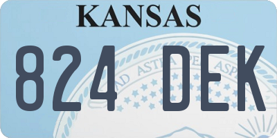 KS license plate 824DEK