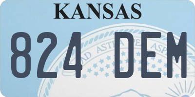 KS license plate 824DEM