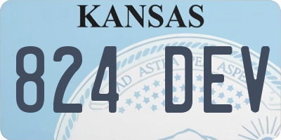 KS license plate 824DEV
